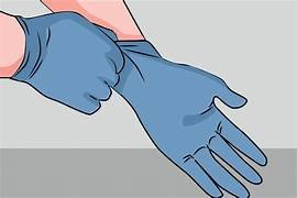  wearing gloves.