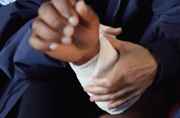bandage over it.