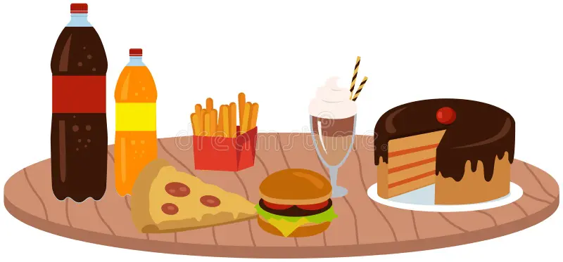calorie food like pizza, burger or cold drinks available.